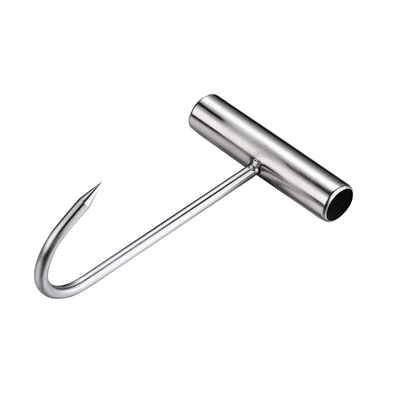 不锈钢丁字钩木柄牛肉钩加粗大号猪肉挂钩拉钩拉货钩烤鸭钩子实心