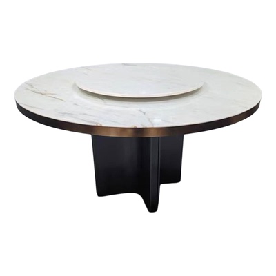 意式极简别墅高端天然奢石餐桌