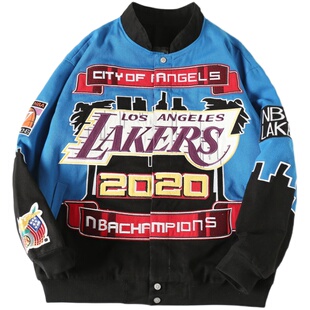 2020湖人科比夹克男女潮牌棒球服nba外套工装宽松纯棉长袖立领