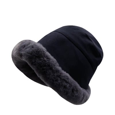 小头围冬天毛绒渔夫帽男女盆帽