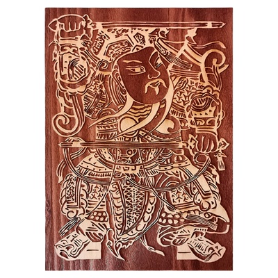 古法木版画门神年画拓印板木雕画