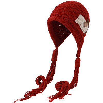 森马时尚百搭女秋冬季流苏毛线帽