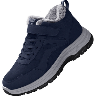 老北京布鞋男冬2025新款加绒加厚保暖老年爸爸棉鞋软底防滑雪地靴