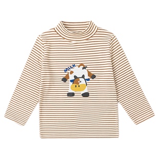 男童条纹T恤秋冬款儿童打底衫新款女童内搭洋气宝宝长袖t冬季童装