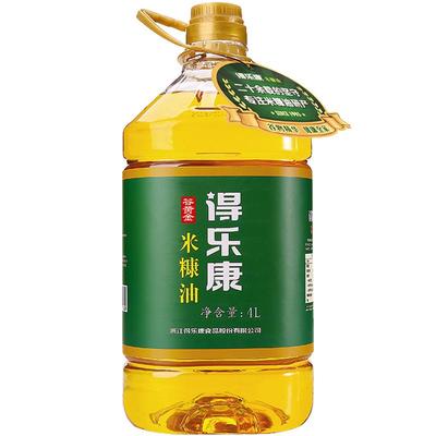 得乐康米糠油谷黄金4L桶装食用油