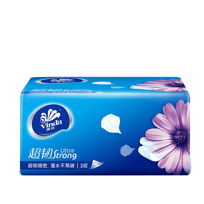 维达超韧抽纸整箱24包实惠装纸巾家用一次性擦脚纸可湿水面巾纸抽