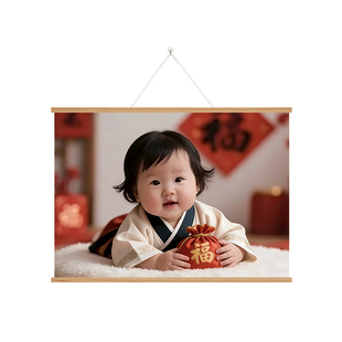 漂亮宝宝画报墙贴汉服年画娃娃床头送子图备孕娃娃照片海报挂画hb