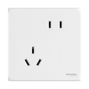 施耐德开关面板皓呈系列一开五孔插座墙上固定超薄官方旗舰店开关