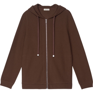 【新品】素然ZUCZUG 4M36 春季女士珠地纹理针织布带帽拉链卫衣