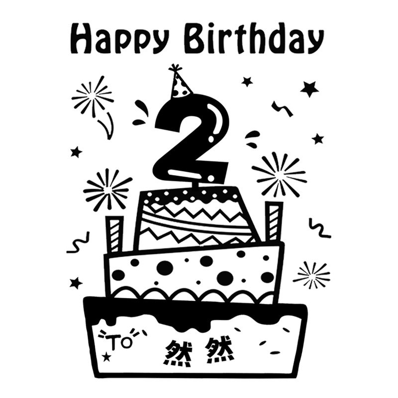 生日涂鸦画板可撕4岁生日布置宝宝2周岁生日画3岁三diy装饰男女孩