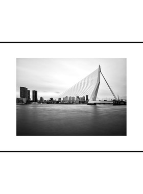客厅沙发背景墙装饰画黑白风格现代简约风景挂画玄关过道办公室画