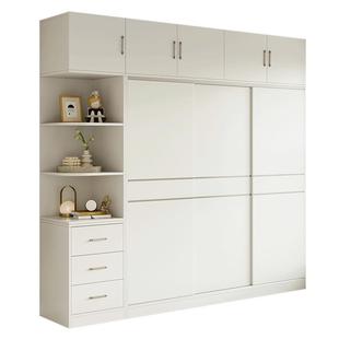 实木衣柜家用卧室出租房用平移门柜经济型免安装衣橱推拉门衣柜