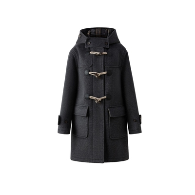 ELAND毛呢外套100%绵羊毛连帽