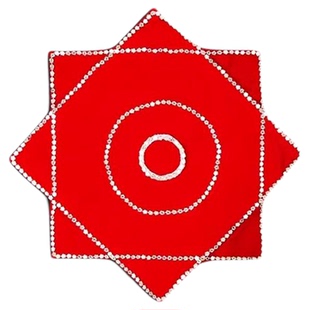 谁家大美人东北秧歌手绢花舞蹈专用麻纱八角巾大红色专业表演道具