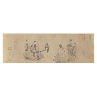 王振朋伯牙鼓琴人物画高清微喷