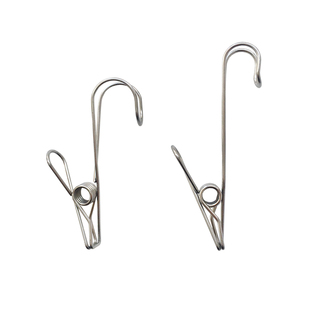 不锈钢悬挂式钢丝夹挂钩日式厨房多功能长线夹浴室免打孔收纳夹子
