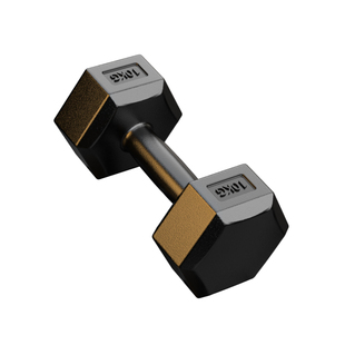 包胶六角哑铃男士家用宿舍健身器材女用壶铃组合套装架子一对15kg