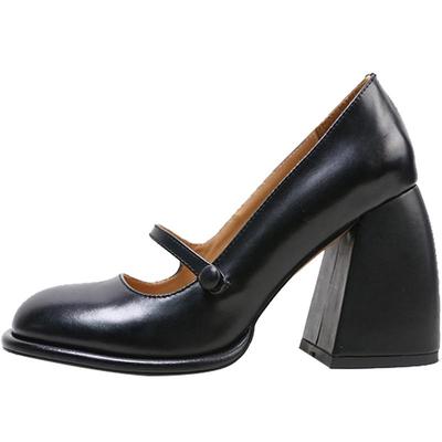 牧玛尼北欧范复古高跟玛丽珍鞋