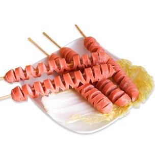 火龙串弹力拉花拉丝肠清真香肠60克*15支油炸烧烤街边小吃 食材料