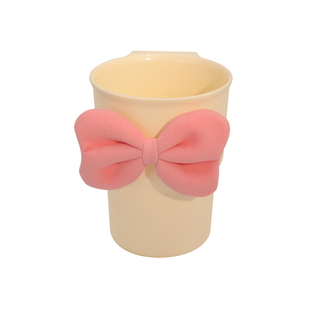 电动车水杯架摩托车通用奶茶杯置物架蝴蝶结装饰收纳桶汽车水杯托