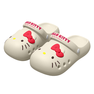 Kitty猫儿童洞洞鞋女童2026新款夏季防滑舒适超火凉拖鞋女孩外穿