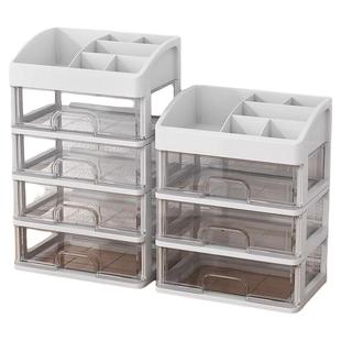 抽屉式桌面收纳盒办公室书桌多层储物柜文件文具宿舍桌上置物架子