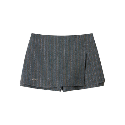 Uena灰色条纹西装半身裙裤