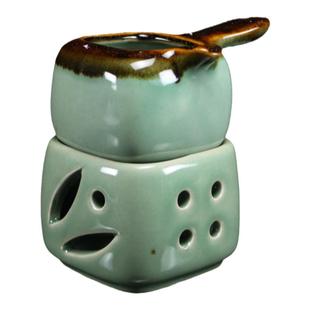 泰国进口温油工具绿色陶瓷复古精油加热炉闻香瓶spa美容院水疗