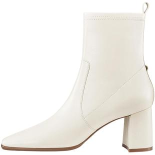 佘诗曼同款新闻女王7or9短靴切尔西靴秋冬瘦瘦靴高跟尖头椰云拿铁