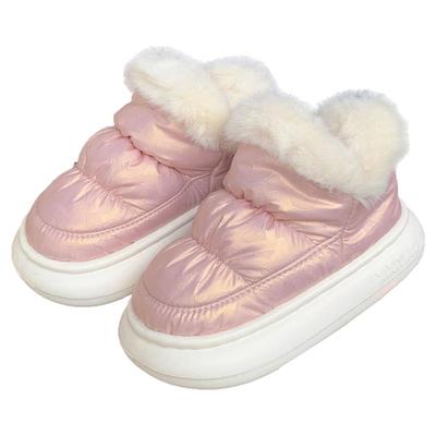 细细条百搭拼色保暖时尚雪地靴