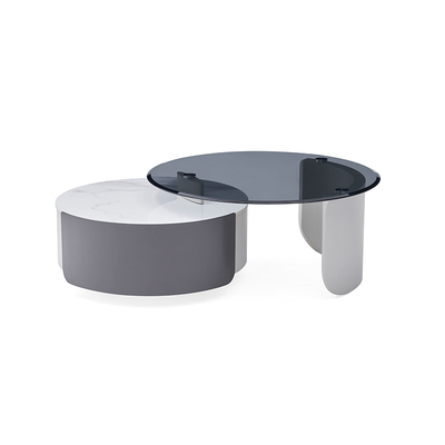 左右现代轻奢茶几电视柜组合简约岩板客厅家用小户型茶桌DCJ7006A