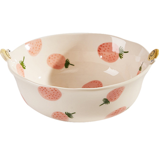 肆月可爱ins家用陶瓷大号汤碗面碗特别好看的大碗釉下彩个人专用