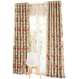 定制 欧式罗马帘田园客厅卧室遮光帘落地成品窗帘窗纱 B款