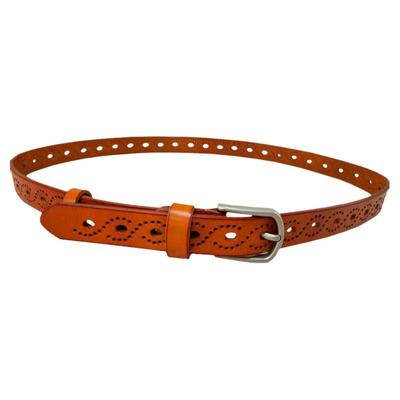 头层牛皮皮带中青年镂空女式腰带