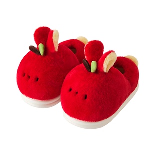 给个好苹 大头苹果兔居家室内棉拖鞋女冬季可爱毛绒防滑包根棉鞋