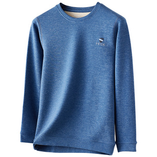 双面德绒长袖T恤男士加绒圆领37度恒温发热秋衣德荣打底衫秋冬季