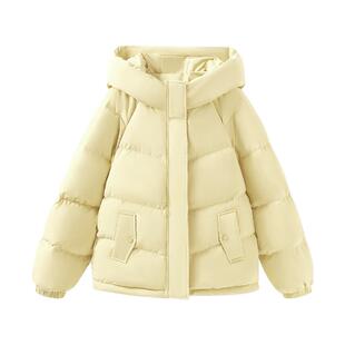 班尼路连帽短款羽绒服女款冬季新款加绒加厚轻量保暖百搭面包服Q