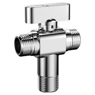 伟星三通角阀 球芯大流量一进二出双出水 全铜冷热水通用球阀