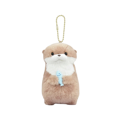 日本AMUFUN amuse抱鱼水獭玩偶挂件公仔玩具毛绒正版韩国弘大水獭