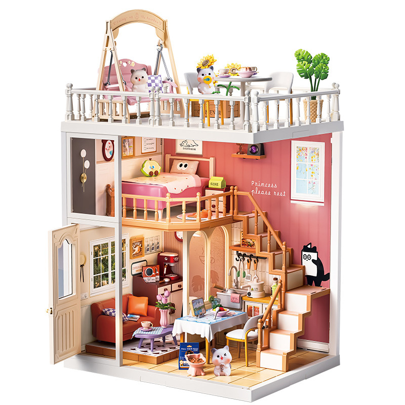 小城日记多层微缩拼装玩具小屋女