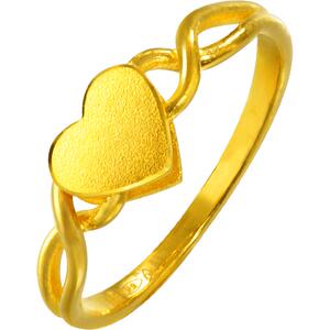 周生生心形黄金戒指爱心女戒简约百搭足金尾戒15277R计价