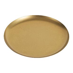 轻奢复古雪金盘子304不锈钢盘金色圆盘骨碟工业风浅盘高颜值餐盘