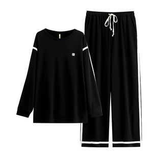 家乐芬睡衣男士春秋款秋季纯棉长袖家居服男款圆领套头可外穿套装