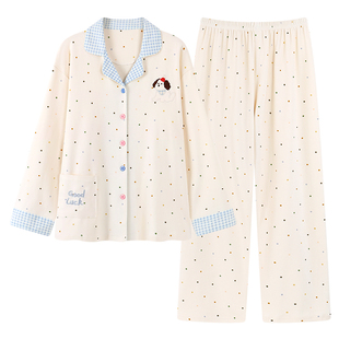 2025新款卡通纯棉睡衣女款春秋长袖长裤宽松可外穿家居服套装冬季