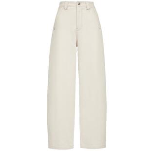 【ONLY奥莱】秋冬新款高腰加绒舒适撞色明线九分裤锥形裤牛仔裤女