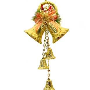 圣诞节装饰品挂饰铃铛串挂件圣诞双铃铛商场酒店场景龙钟布置吊顶