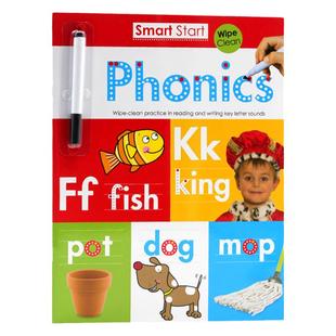刷刷笔可重复擦写Smart Start Wipe-Clean Workbook Phonics看字读音 英文原版进口绘本 幼儿启蒙英语学习练习册