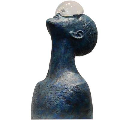 蓝色轻奢风大堂会所样板间摆件