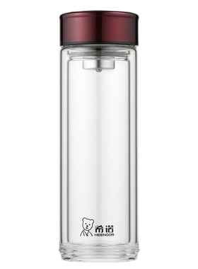 希诺双层玻璃杯隔热过滤泡茶喝水