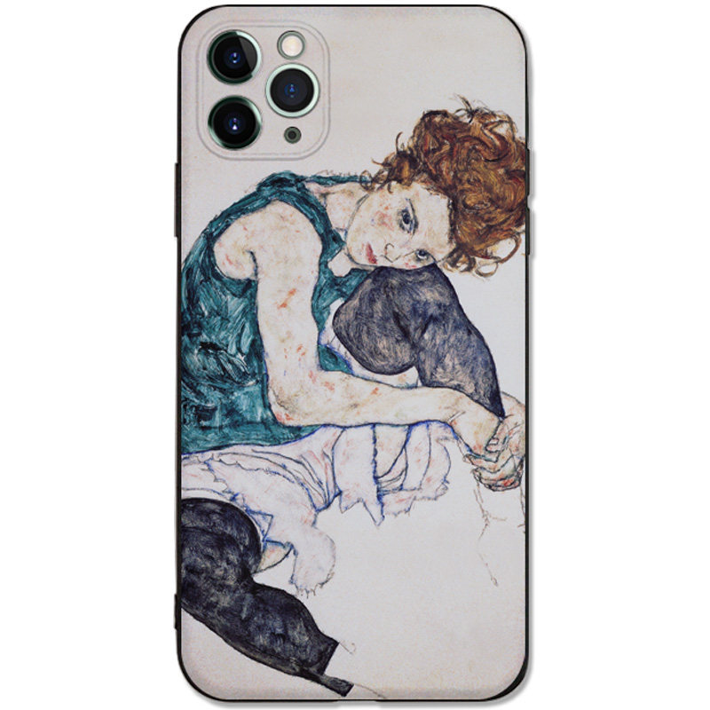 埃贡席勒手机壳欧美油画艺术复古文艺美术生好看适用于苹果华为VIVO小米OPPO荣耀IQOO一加浮雕工艺小众